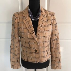 Plaid wool woven jacket